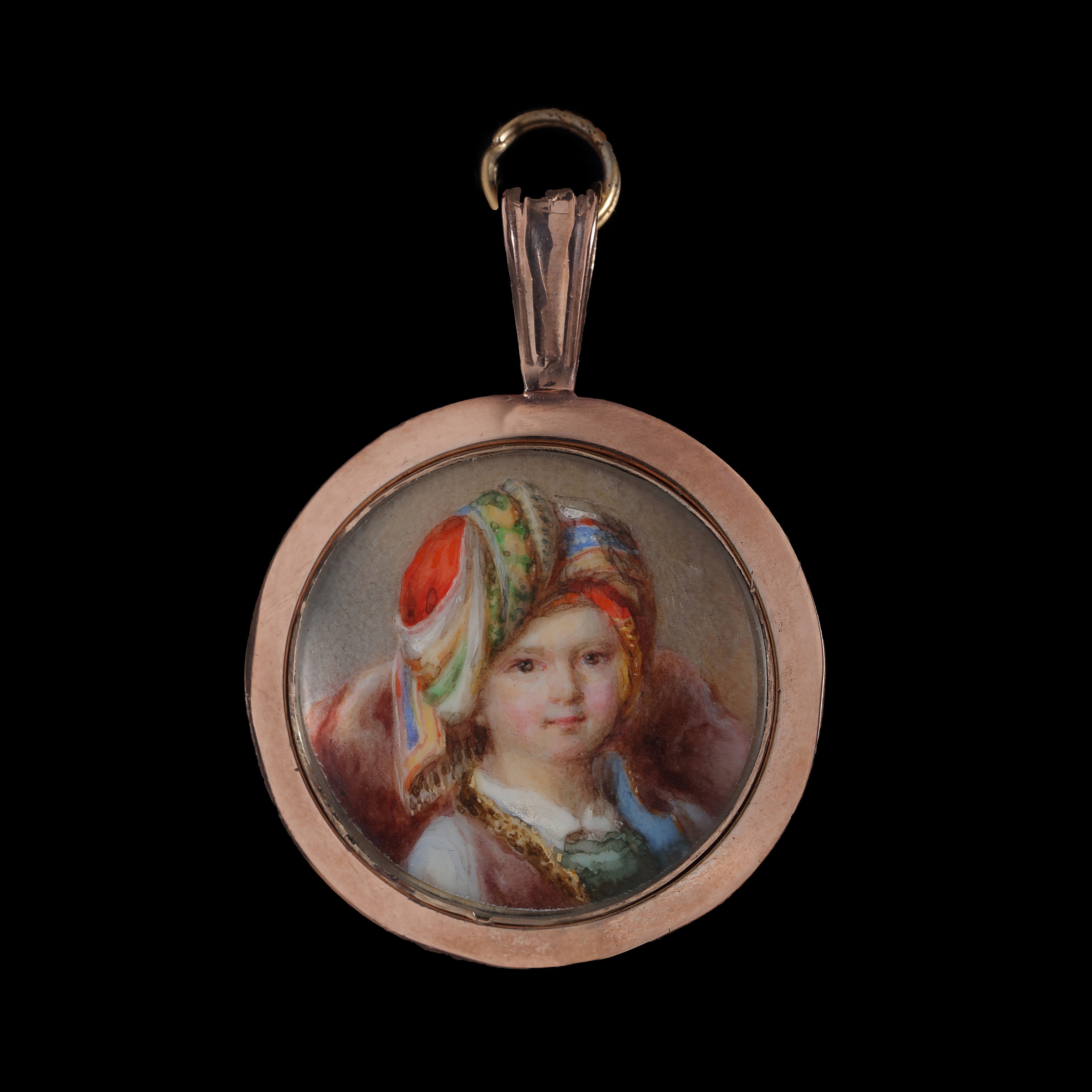 Portrait miniature of the Artist's Son wearing Turkish costume